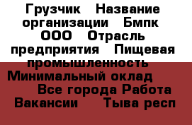 Грузчик › Название организации ­ Бмпк, ООО › Отрасль предприятия ­ Пищевая промышленность › Минимальный оклад ­ 20 000 - Все города Работа » Вакансии   . Тыва респ.